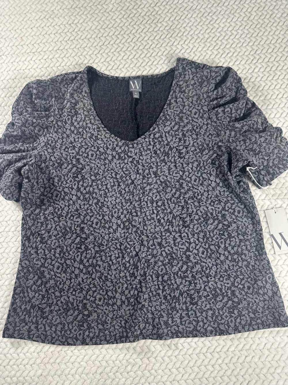 Worthington Black/ Gray Textured Print Rough Sleeve Size XL